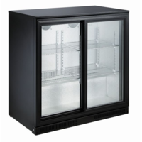 Bar cooler | Black | 2 sliding doors | 90x50x90(h) cm