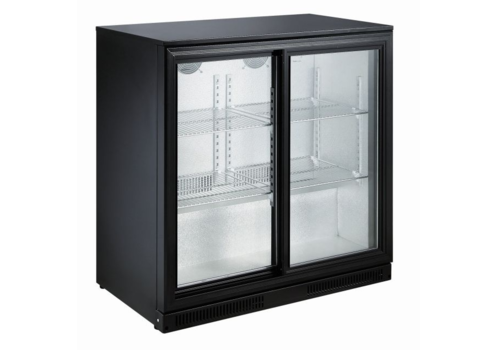  Combisteel Bar cooler | Black | 2 sliding doors | 90x50x90(h) cm 