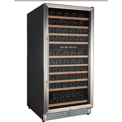  HorecaTraders Weinklimaschrank schwarz | 110 Flaschen | Doppelzone 
