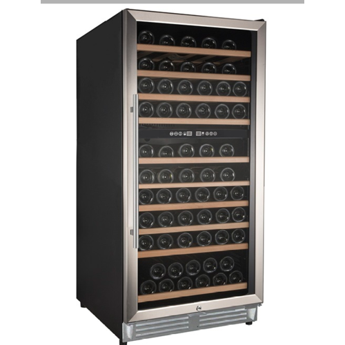  HorecaTraders Wine climate cabinet black | 110 bottles | dual zone 