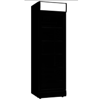 Réfrigérateur noir | Porte simple en verre | 382L