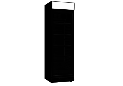  Combisteel Réfrigérateur noir | Porte simple en verre | 382L 