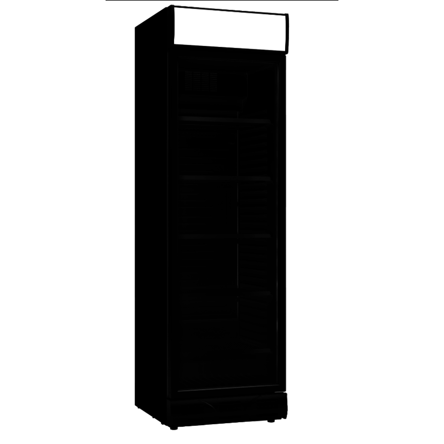 Black Fridge | Single Glass Door | 382L