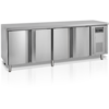HorecaTraders Établi réfrigéré en acier inoxydable | 4 portes | 223x60x88(h)cm