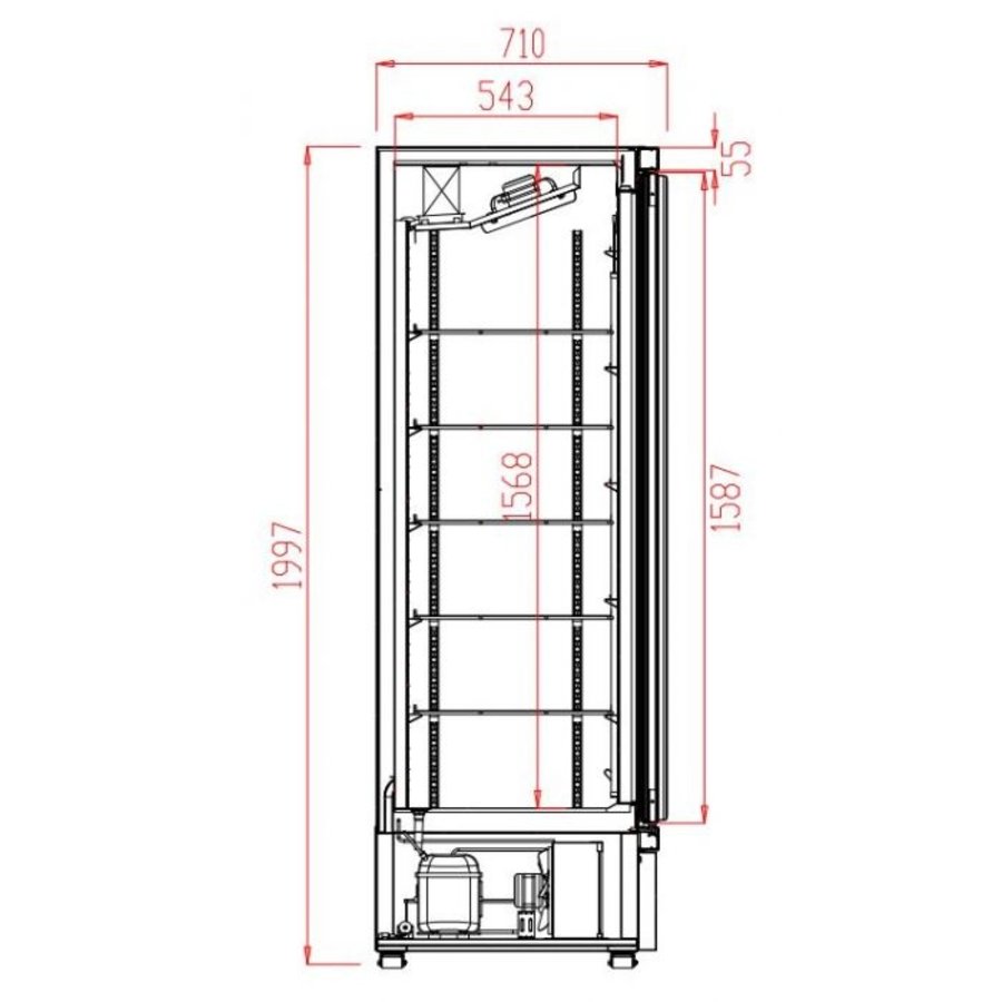 Koelkast 3 Glazen Deuren | 1530 liter | 199,7x71x156,9(h) cm