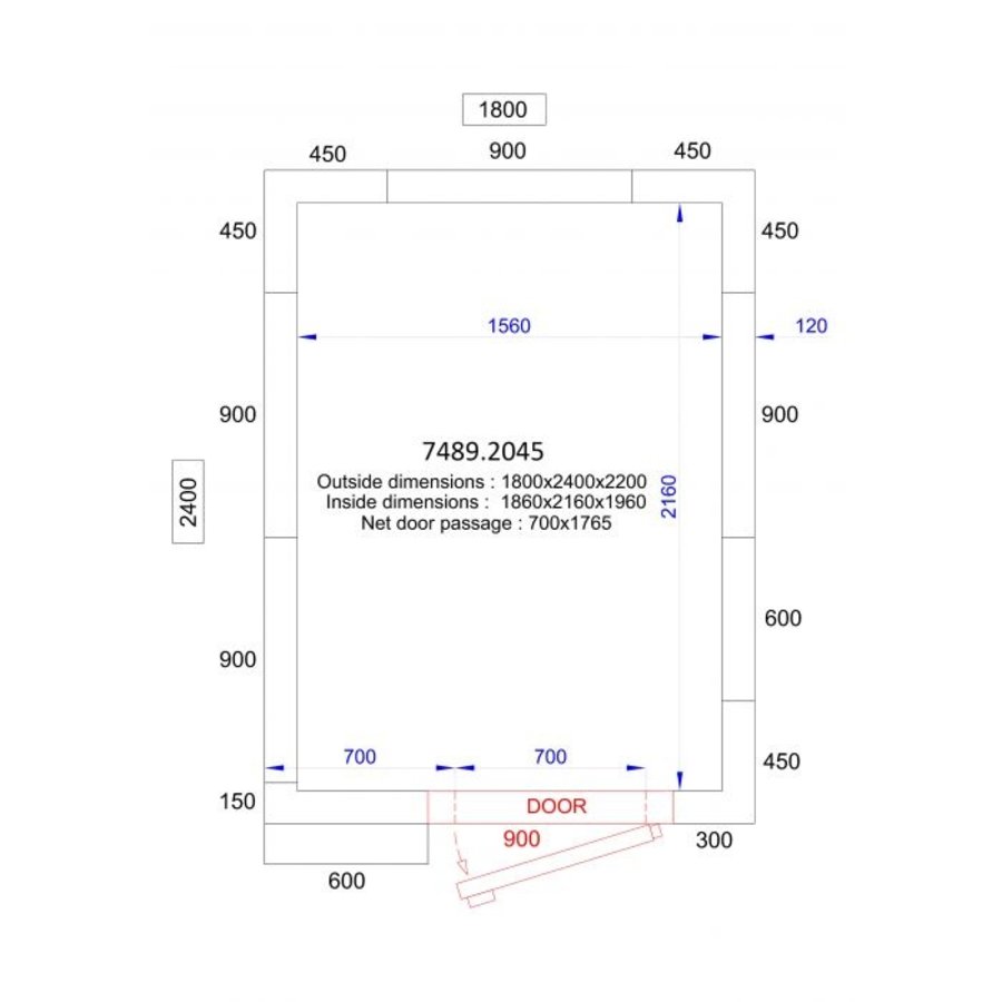 Freezer cell | 20/-10°C | 180 x 240 x 220 cm
