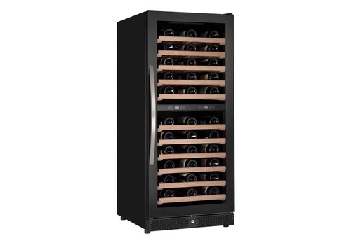  Combisteel Refroidisseur à vin avec porte vitrée | 111 bouteilles | deux zones de température 