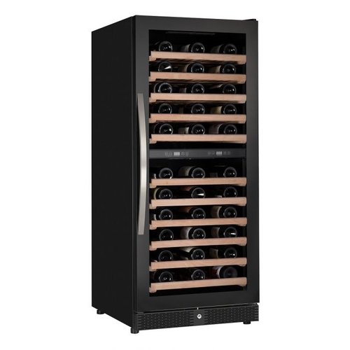  Combisteel Refroidisseur à vin avec porte vitrée | 111 bouteilles | deux zones de température 