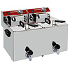HorecaTraders Friteuse électrique 2x10 litres avec robinet 9 kW