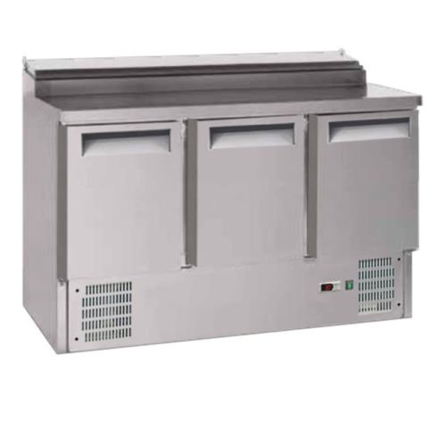  HorecaTraders Saladette | 3 doors | stainless steel | 136.5x70x99(h)cm 