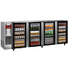 Stainless steel bottle cooler with 4 glass doors | 783 liters