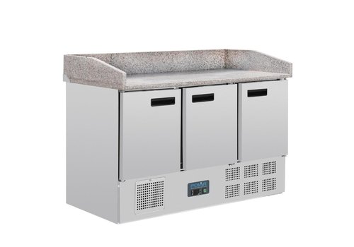  Polar Pizza werkbank met granieten werkblad | 368L | 144,5(h) x 140(b) x 70(d)cm 