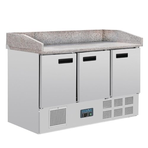  Polar Pizza workbench with granite worktop | 368L | 144.5(h) x 140(w) x 70(d)cm 