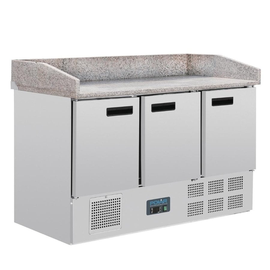 Pizza workbench with granite worktop | 368L| 144.5(h) x 140(w) x 70(d)cm