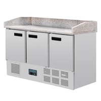 Pizza workbench with granite worktop | 368L | 144.5(h) x 140(w) x 70(d)cm
