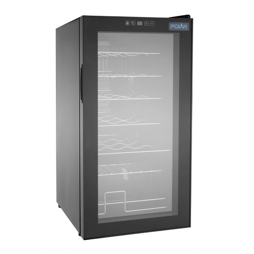  Polar C-serie wijnkoeling | glazen deur | zwart | 74L | 84(h) x 43(b) x 45(d)cm 