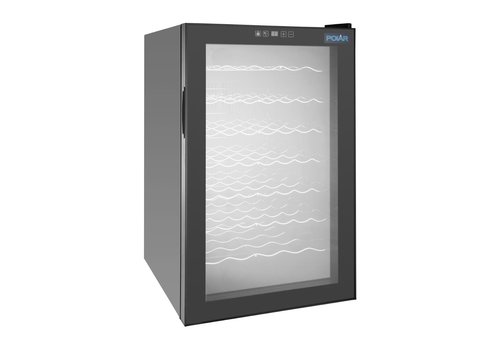  Polar C-serie wijnkoeling | glazen deur | zwart | 128L | 84,8(h) x 49,5(b) x 56,5(d)cm 