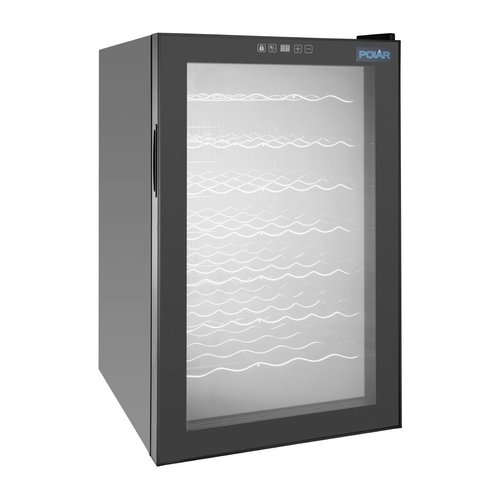  Polar C-serie wijnkoeling | glazen deur | zwart | 128L | 84,8(h) x 49,5(b) x 56,5(d)cm 