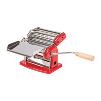 Chrome plated steel pasta machine | red | steel | 20.5(h) x 18.5(w) x 17.5(d)cm