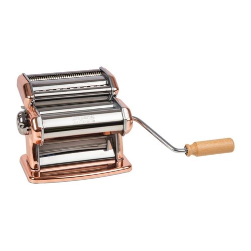  HorecaTraders Machine à pâtes chromée en cuivre | acier | 20,5 (h) x 18,5 (l) x 17,5 (p) cm 