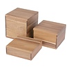 HorecaTraders acacia wood buffet raisers | set of 3 | 15(w) x 15(d)cm