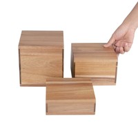 acacia wood buffet risers | set of 3 | 15(w) x 15(d)cm