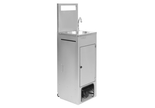  HorecaTraders lave-mains mobile | 12,5 L | acier inoxydable | 122,2 (h) x 38,4 (l) x 36 (p) cm 