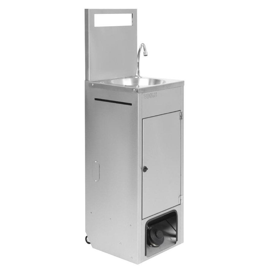 lave-mains mobile | 12,5 L | acier inoxydable | 122,2 (h) x 38,4 (l) x 36 (p) cm