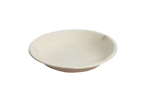  HorecaTraders assiettes profondes en feuilles de palmier biologiques | rond | 175 mm | 100 pièces | 3,5(h) x 17,5(Ø)cm 