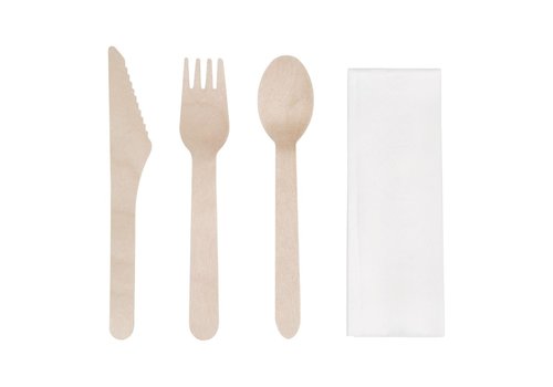  HorecaTraders Ensemble de couverts en bois | 250 pièces | 8,5 cm 