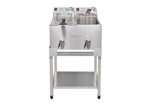  HorecaTraders Base pour friteuse double | 7,54 | 67(h) x 57,5(l) x 46,5(p)cm 