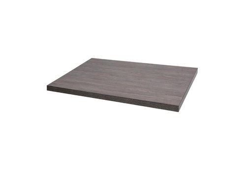  HorecaTraders Pre-drilled rectangular table top | Vintage Wood | 1100x700mm 