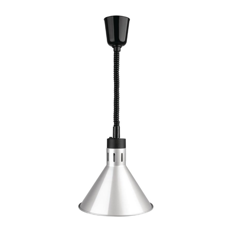 Lampe chauffante réglable argentée