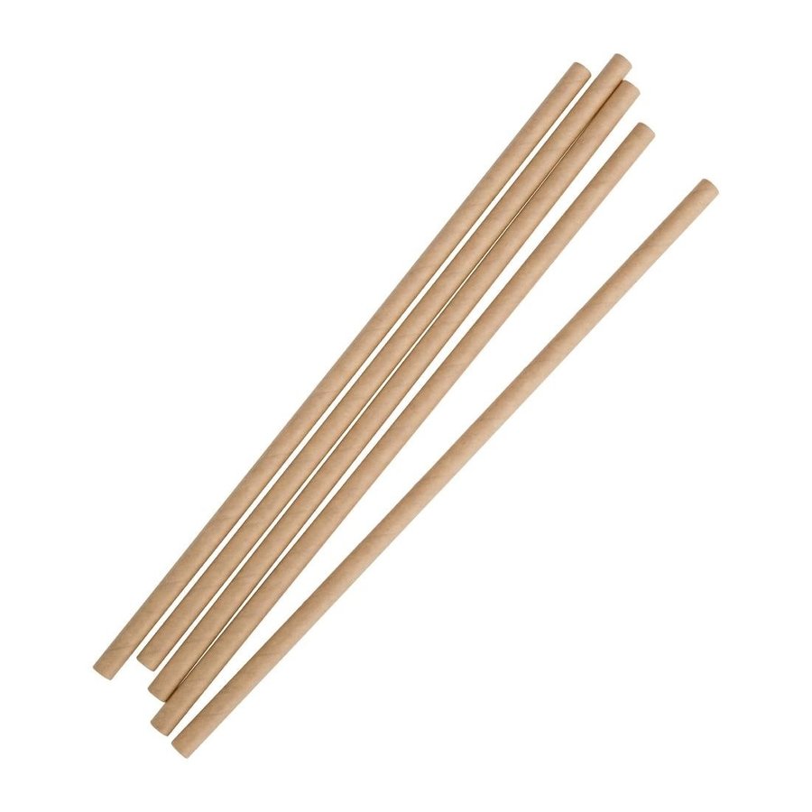 Pailles en papier kraft compostables | 250 pièces | 1 g