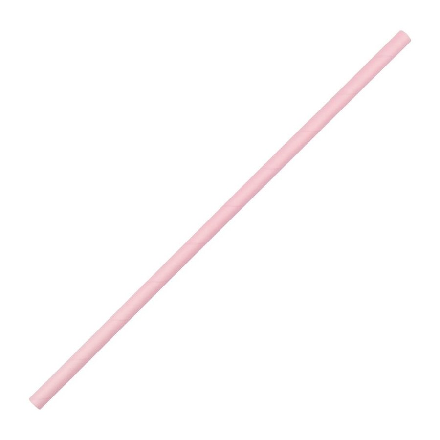 Pailles en papier compostables | rose | 250 pièces