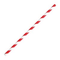 Compostable Paper Straws | Red | 250 pieces