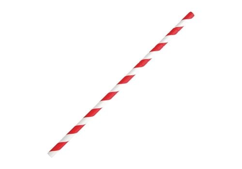  HorecaTraders Compostable Paper Straws | Red | 250 pieces 