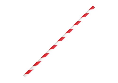  HorecaTraders Pailles en papier pliables compostables | Rouge | 250 pièces 