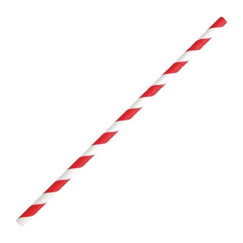  HorecaTraders Compostable Paper Straws | Red | 250 pieces 