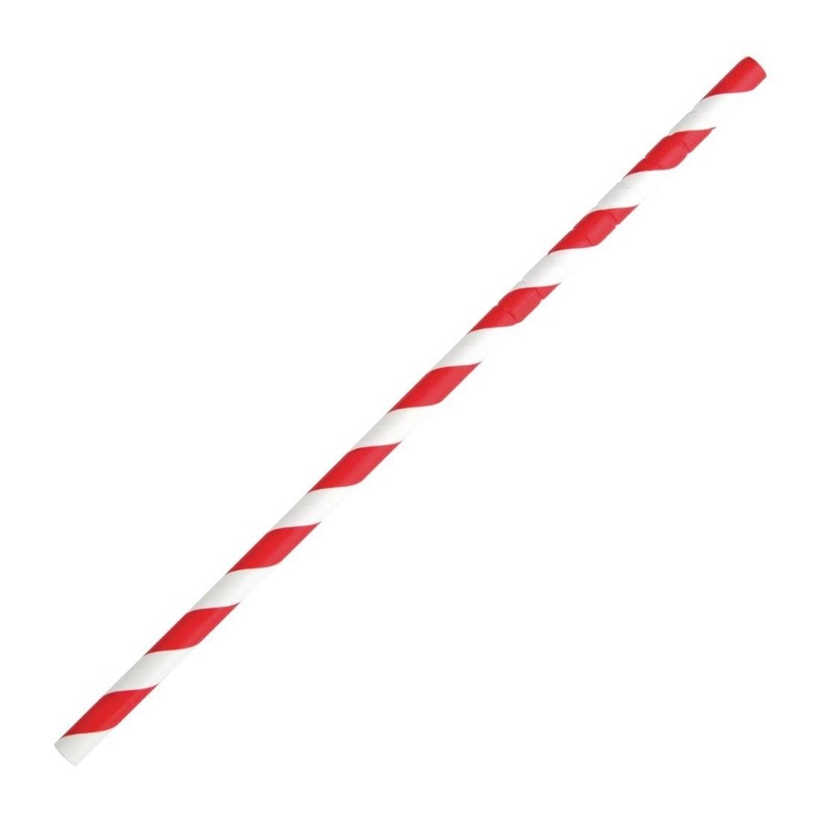 Compostable Paper Straws | Red | 250 pieces