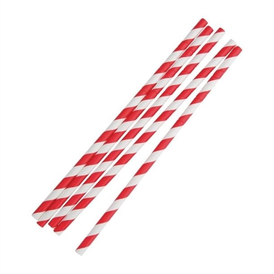 Pailles en papier pliables compostables | Rouge | 250 pièces