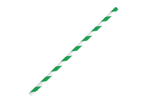  HorecaTraders Compostable Paper Straws | Green | 250 pieces 