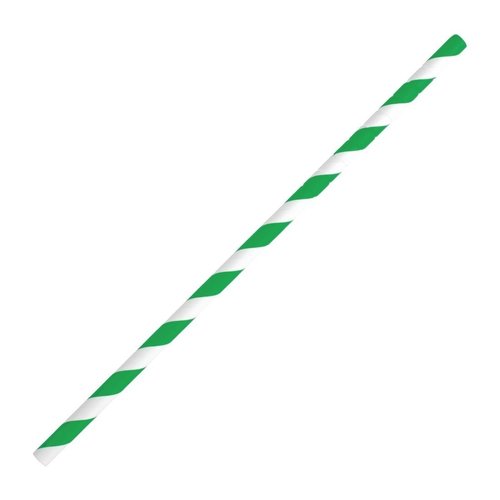  HorecaTraders Compostable Paper Straws | Green | 250 pieces 