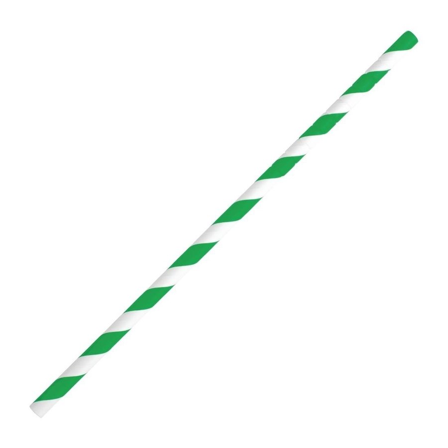 Pailles en papier pliables compostables | Vert | 250 pièces