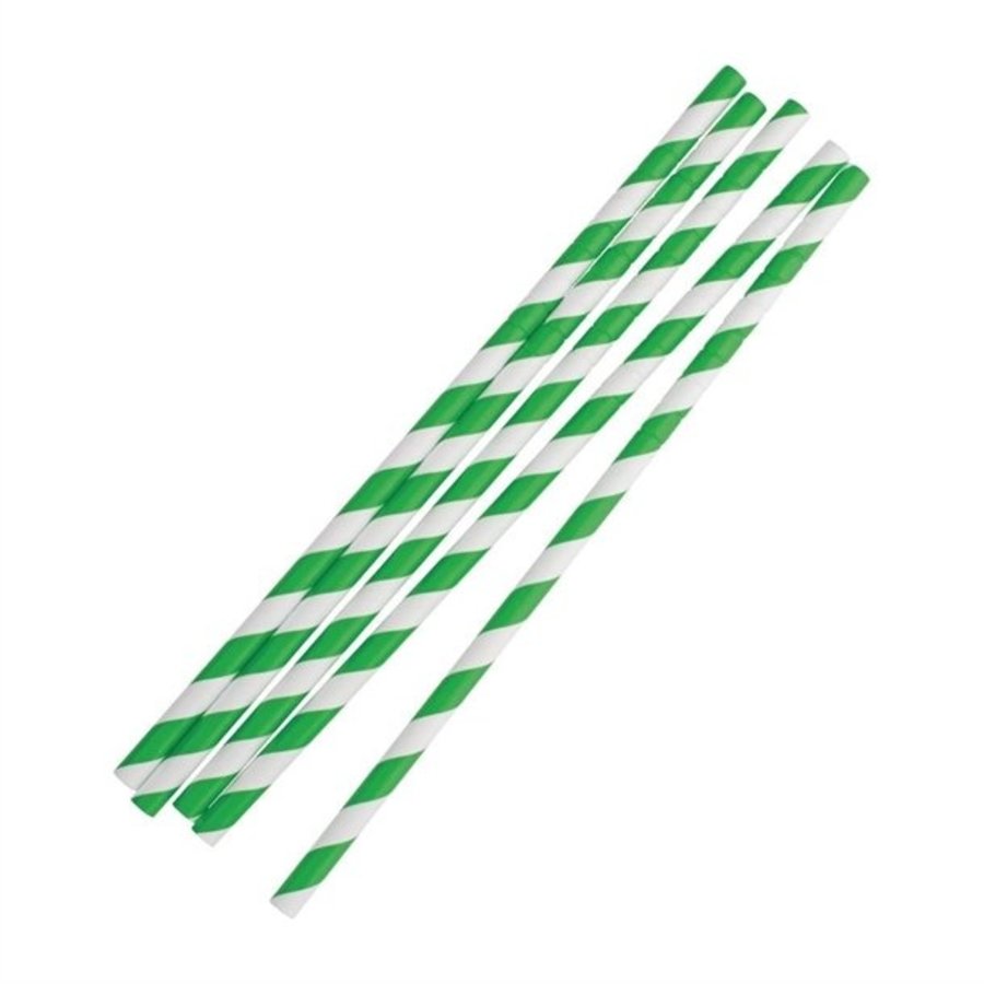 Pailles en papier pliables compostables | Vert | 250 pièces