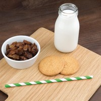 Pailles en papier pliables compostables | Vert | 250 pièces