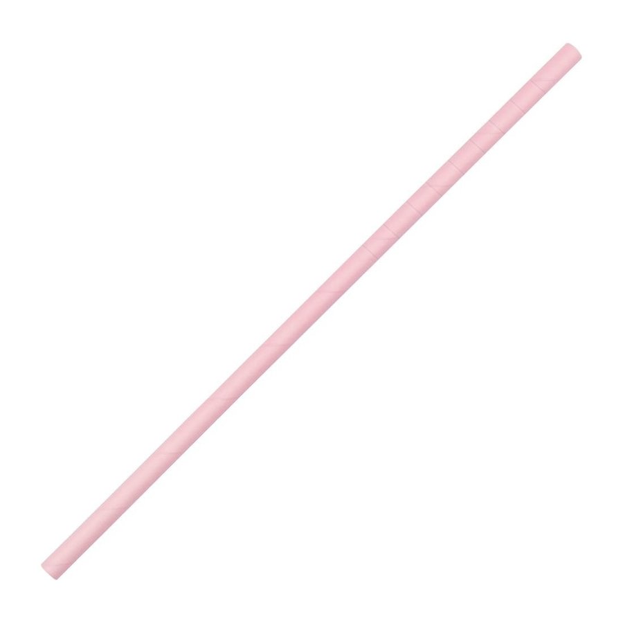 Compostable Paper Straws | Pink | 250 pieces