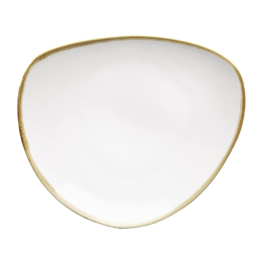 Kiln Triangular Plates | Chalk White | 28cm | Pack of 6