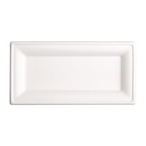  HorecaTraders kompostierbare Bagasse-Teller | 50 Stück | 1,4 (H) x 25,8 (B) cm 