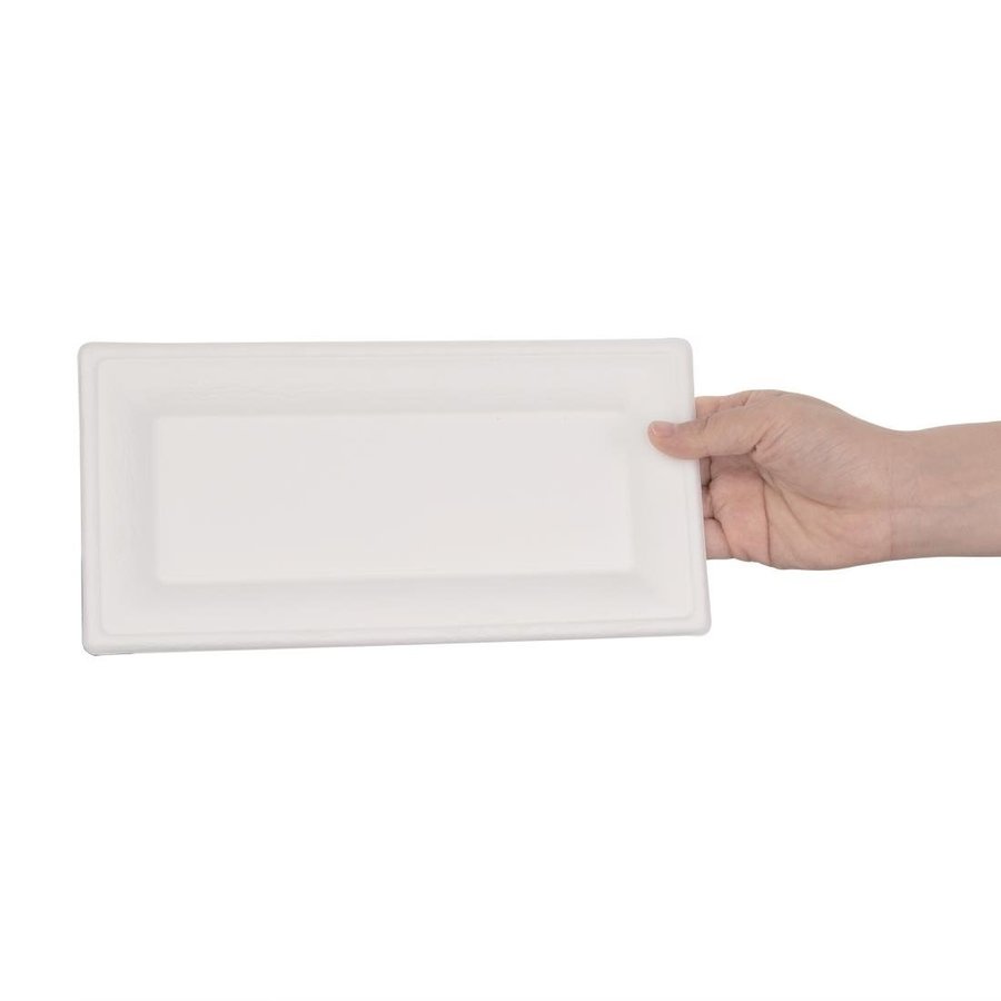 assiettes en bagasse compostables | 50 pièces | 1,4 (h) x 25,8 (l) cm